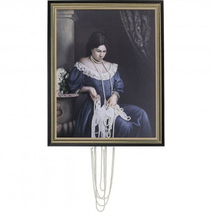 Peinture à l'huile Frame Femme perles 80x100cm Kare Design