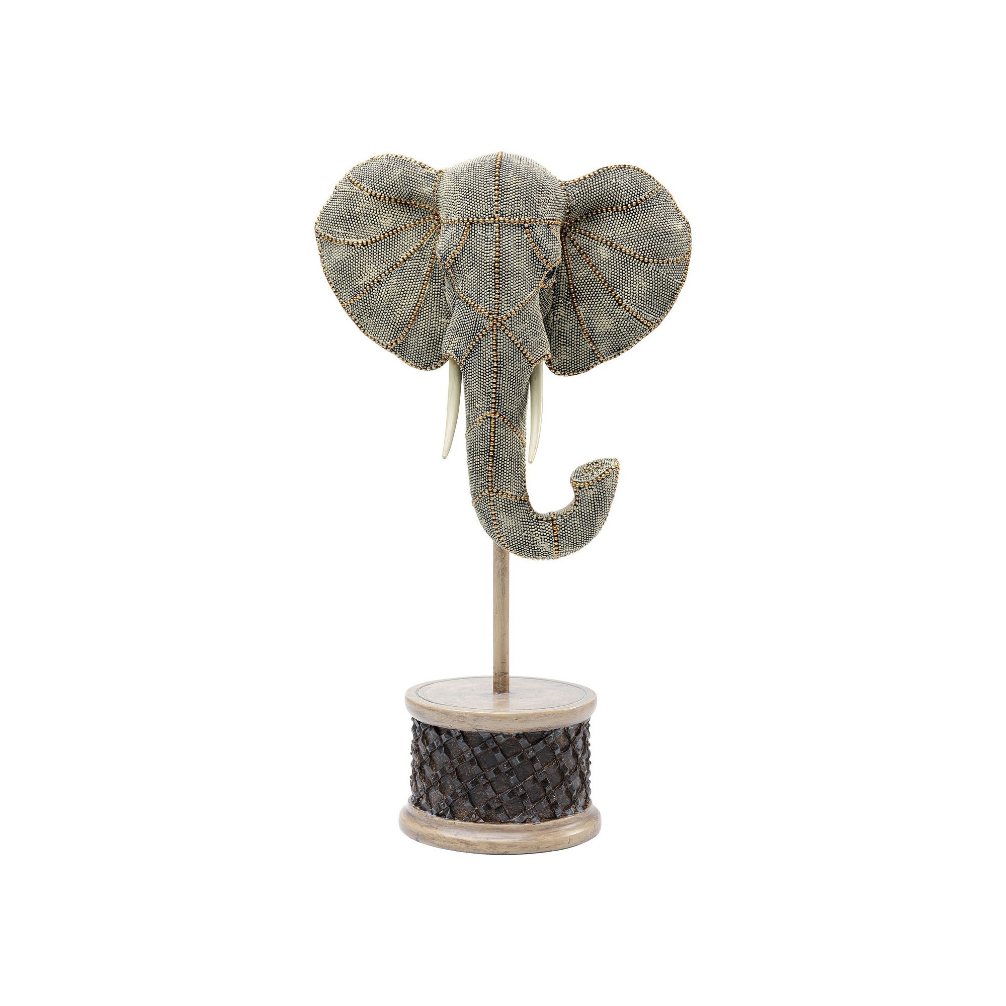 Déco tête éléphant perles 49cm Kare Design