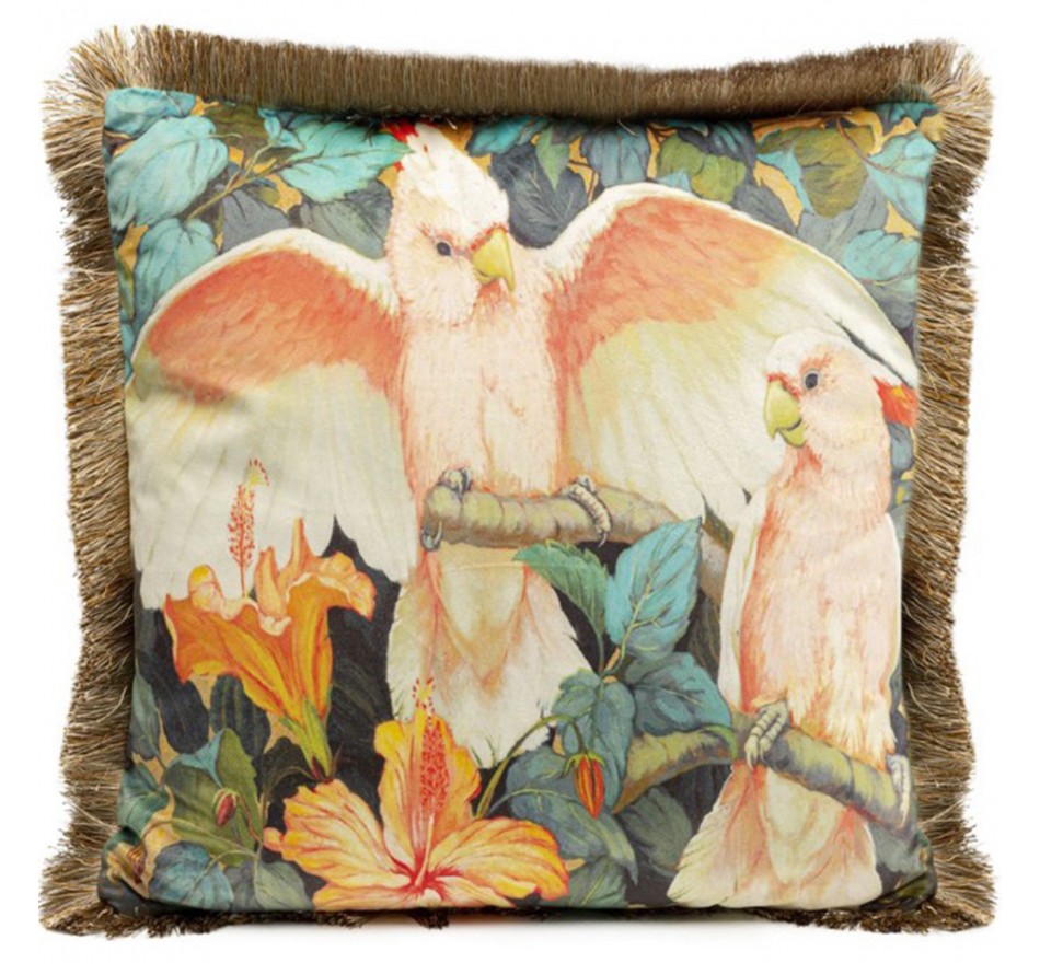 Coussin à franges perroquets Kare Design Coussin à franges perroquets Kare Design