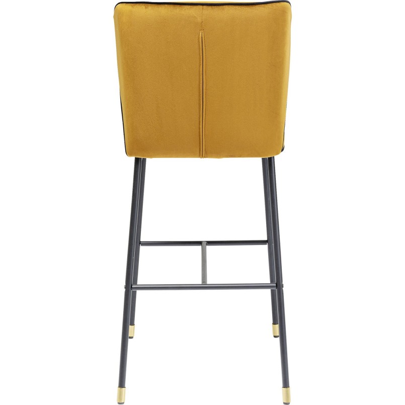 Tabouret de bar Stavanger velours jaune Kare Design
