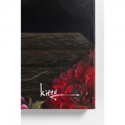 Tableau Touched fleurs vase 90x120cm Kare Design