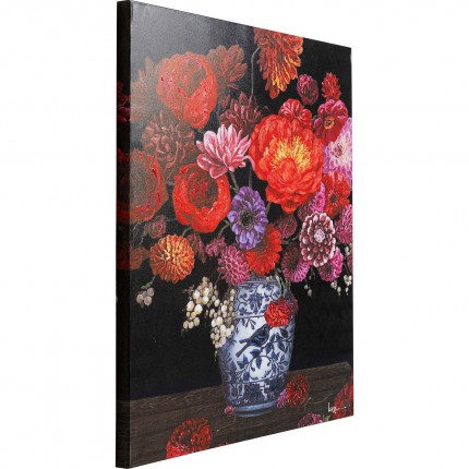 Tableau Touched fleurs vase 90x120cm Kare Design