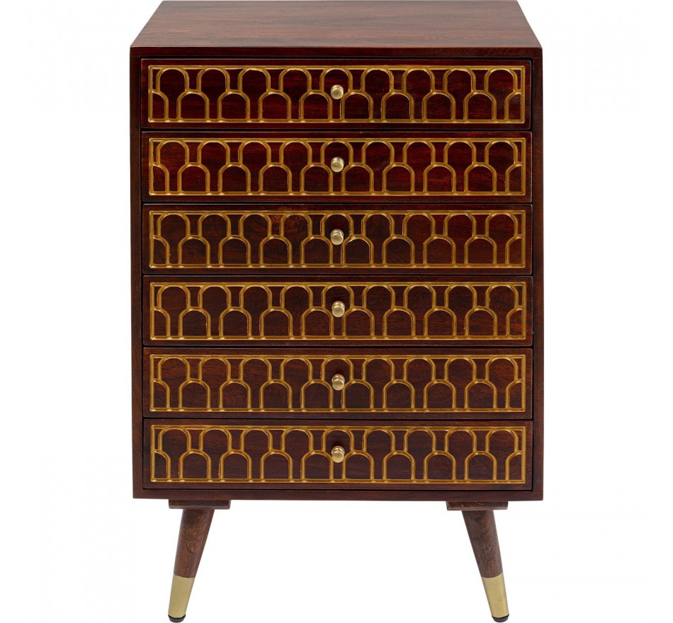 Commode haute Muskat 6 tiroirs Kare Design