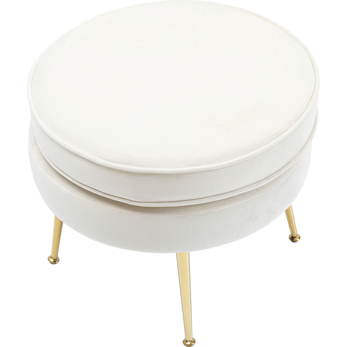 Tabouret Water Lily velours écru et doré Kare Design