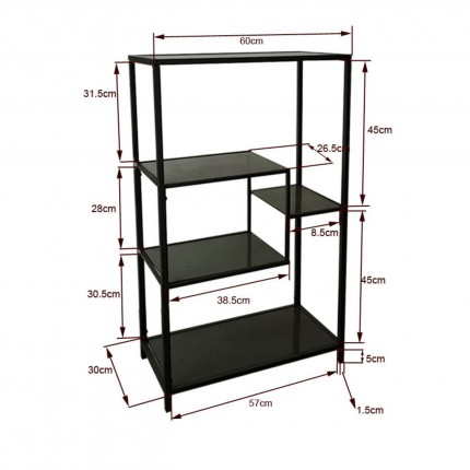 Étagère Loft 100x60cm noire Kare Design