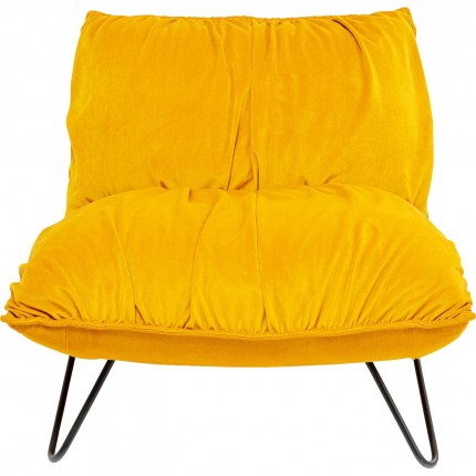 Fauteuil Port Pino velours jaune Kare Design Fauteuil Port Pino velours jaune Kare Design