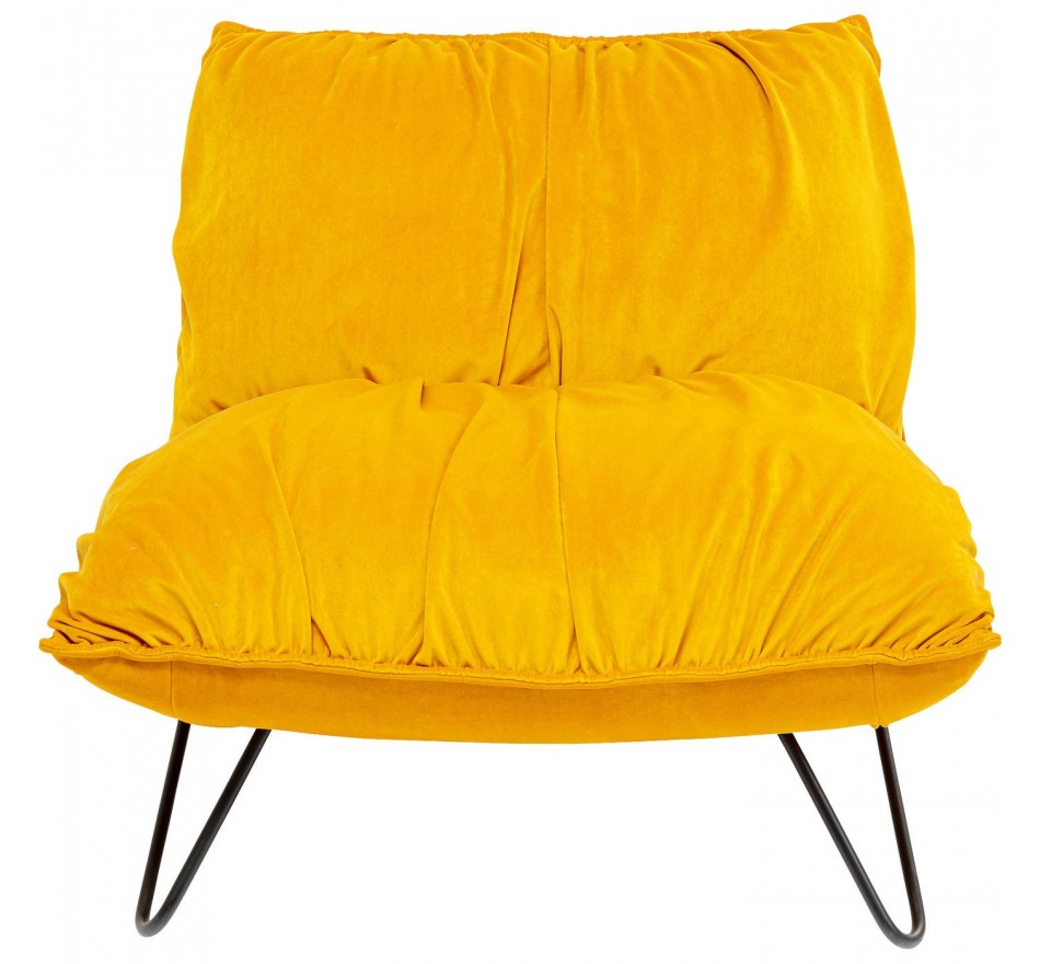Fauteuil Port Pino velours jaune Kare Design