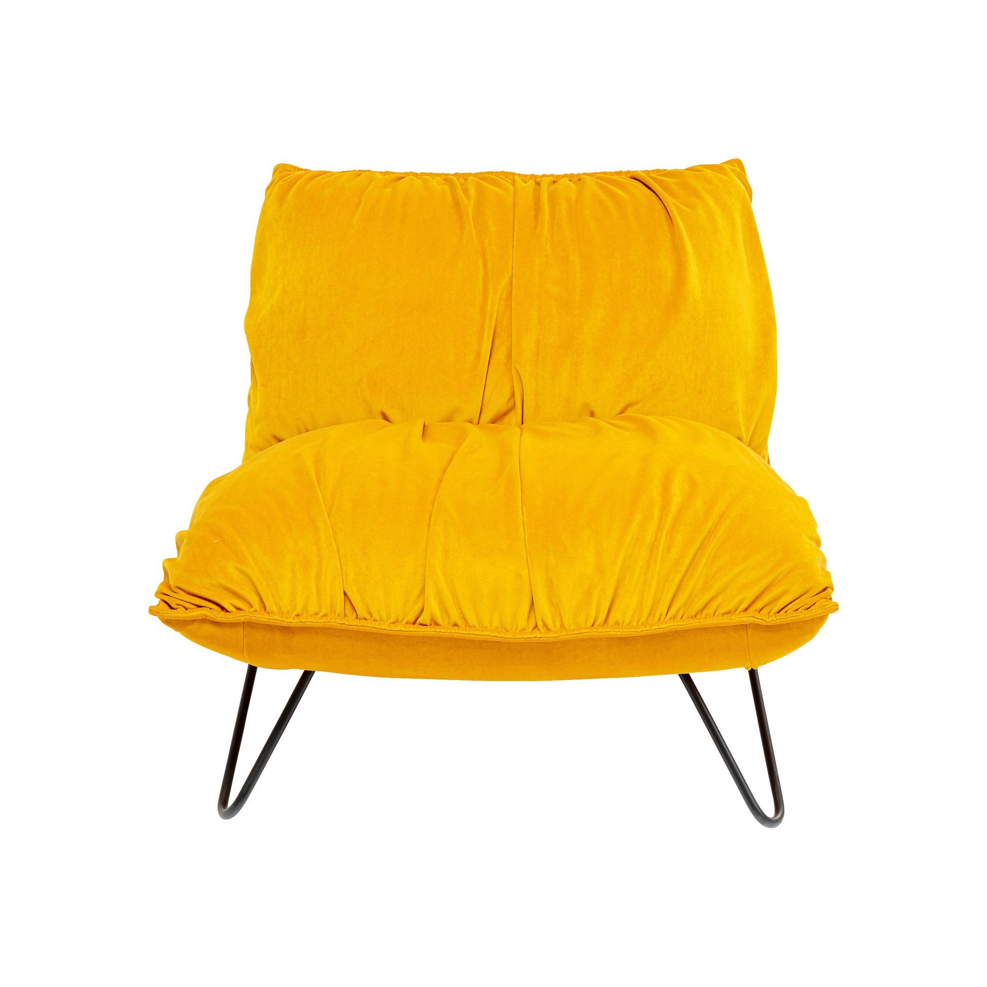 Fauteuil Port Pino velours jaune Kare Design