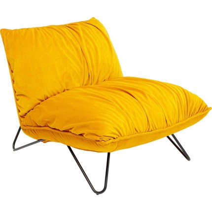 Fauteuil Port Pino velours jaune Kare Design