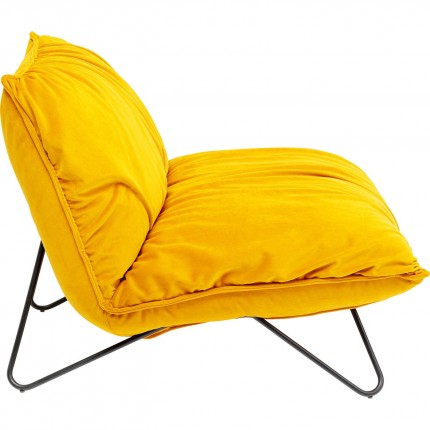 Fauteuil Port Pino velours jaune Kare Design