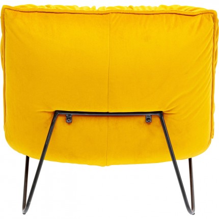 Fauteuil Port Pino velours jaune Kare Design