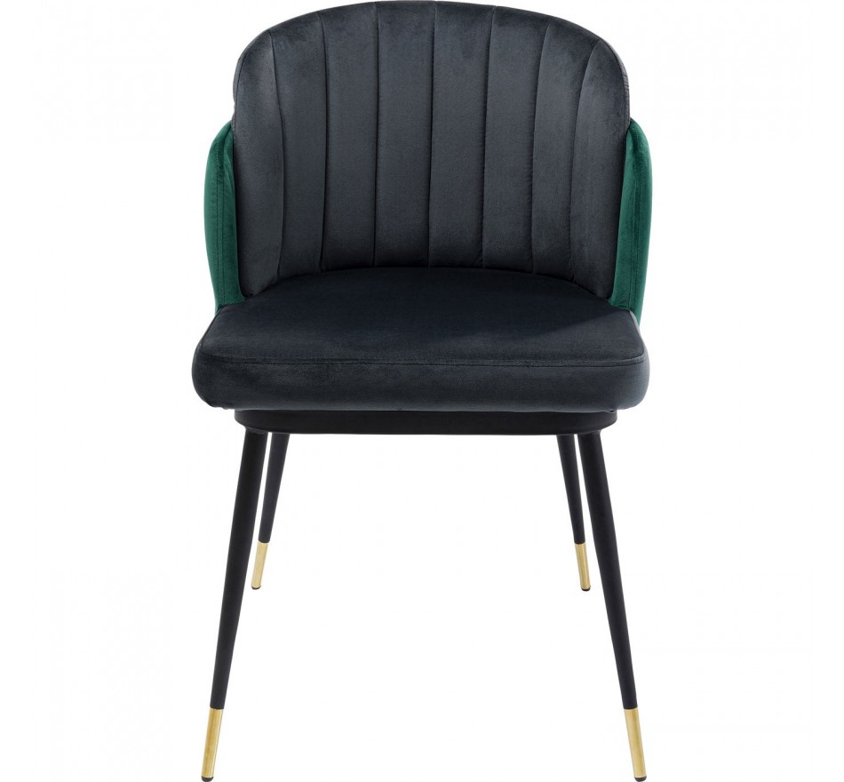 Chair Hojas velvet grey and green Kare Design Chair Hojas velvet grey and green Kare Design