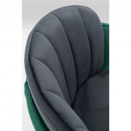 Chaise Hojas velours gris et vert Kare Design