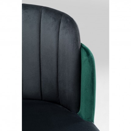 Chaise Hojas velours gris et vert Kare Design