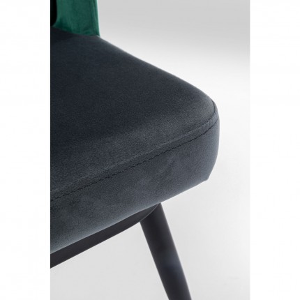 Chaise Hojas velours gris et vert Kare Design