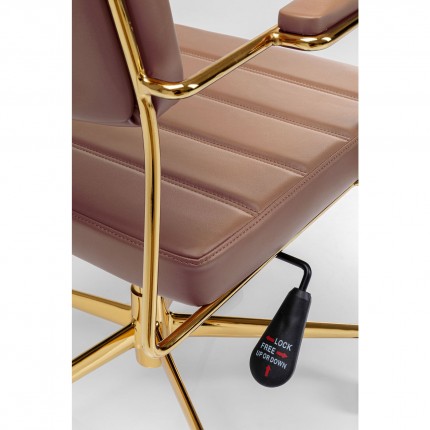 Chaise de bureau pivotante Dottore marron Kare Design