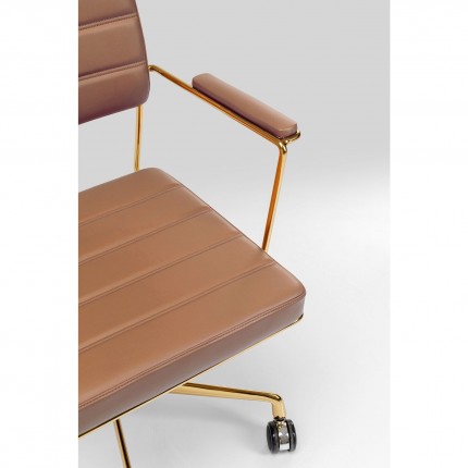 Chaise de bureau pivotante Dottore marron Kare Design