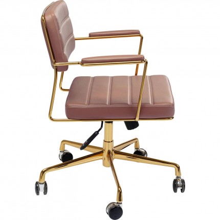 Chaise de bureau pivotante Dottore marron Kare Design
