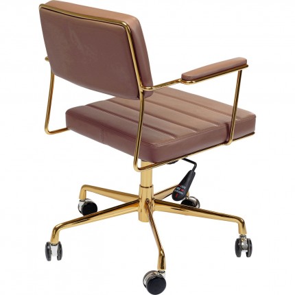 Chaise de bureau pivotante Dottore marron Kare Design