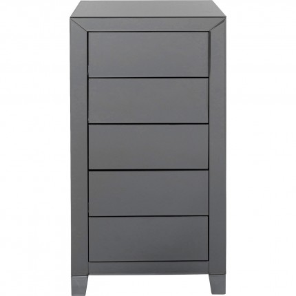 Chiffonnier Luxury Push 5 tiroirs gris Kare Design