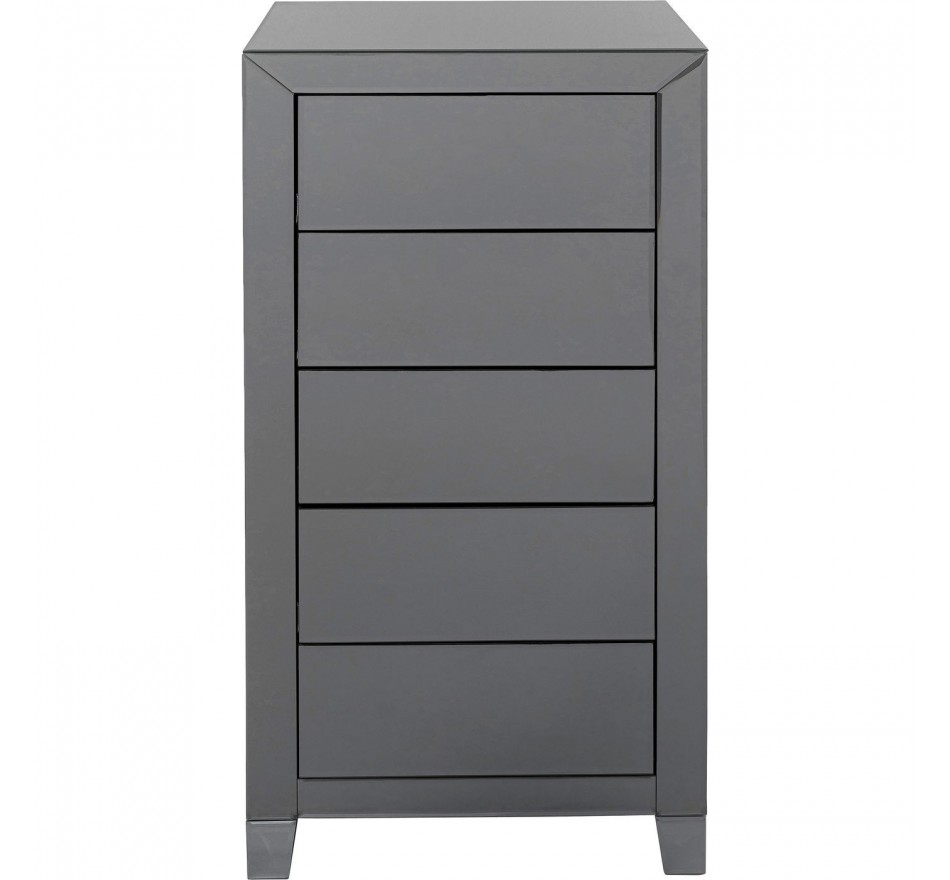 Chiffonnier Luxury Push 5 tiroirs gris Kare Design