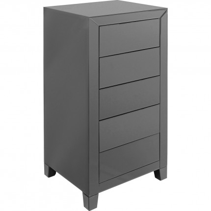 Chiffonnier Luxury Push 5 tiroirs gris Kare Design