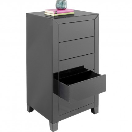 Chiffonnier Luxury Push 5 tiroirs gris Kare Design