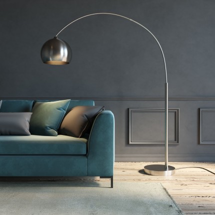 Lampadaire Lounge 175cm gris métallique Kare Design