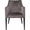 Chaise avec accoudoirs Mode pieds noirs velours gris Kare Design