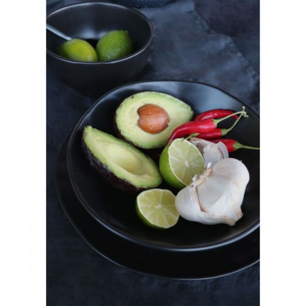Plate Deep Organic Ø22cm black (6/Set) Kare Design
