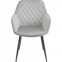 Chaise avec accoudoirs Kayla velours gris Kare Design
