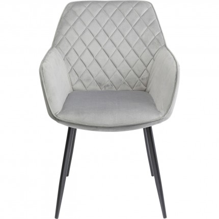 Chaise avec accoudoirs Kayla velours gris Kare Design