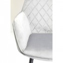 Chaise avec accoudoirs Kayla velours gris Kare Design