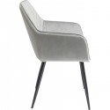 Chaise avec accoudoirs Kayla velours gris Kare Design