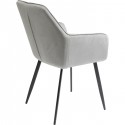 Chaise avec accoudoirs Kayla velours gris Kare Design