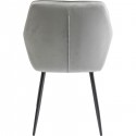 Chaise avec accoudoirs Kayla velours gris Kare Design