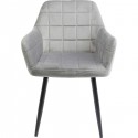 Chaise avec accoudoirs Kim velours gris Kare Design