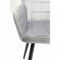 Chaise avec accoudoirs Kim velours gris Kare Design