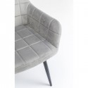 Chaise avec accoudoirs Kim velours gris Kare Design