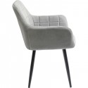 Chaise avec accoudoirs Kim velours gris Kare Design