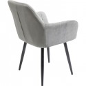 Chaise avec accoudoirs Kim velours gris Kare Design