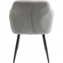 Chaise avec accoudoirs Kim velours gris Kare Design