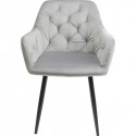 Chaise avec accoudoirs Kira velours gris Kare Design