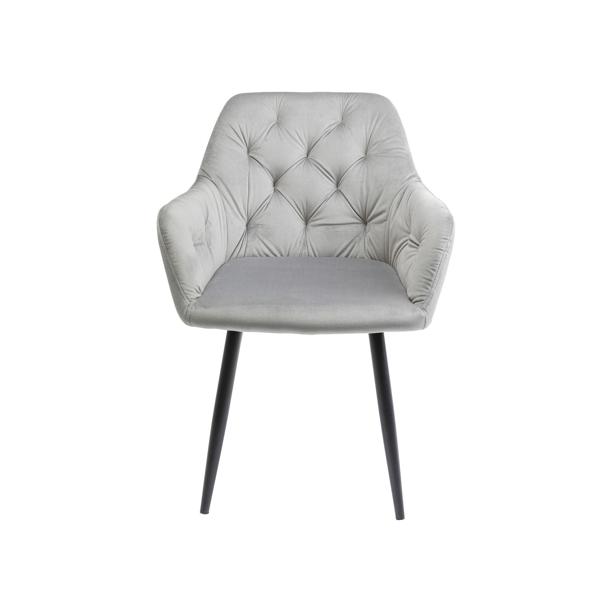 Chaise avec accoudoirs Kira velours gris Kare Design