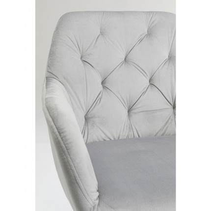 Chaise avec accoudoirs Kira velours gris Kare Design