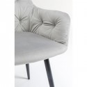 Chaise avec accoudoirs Kira velours gris Kare Design