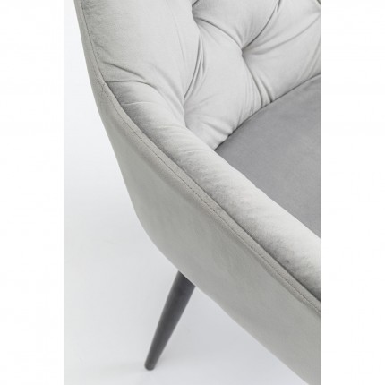 Chaise avec accoudoirs Kira velours gris Kare Design