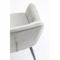 Chaise avec accoudoirs Kira velours gris Kare Design