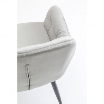Chaise avec accoudoirs Kira velours gris Kare Design