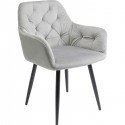 Chaise avec accoudoirs Kira velours gris Kare Design